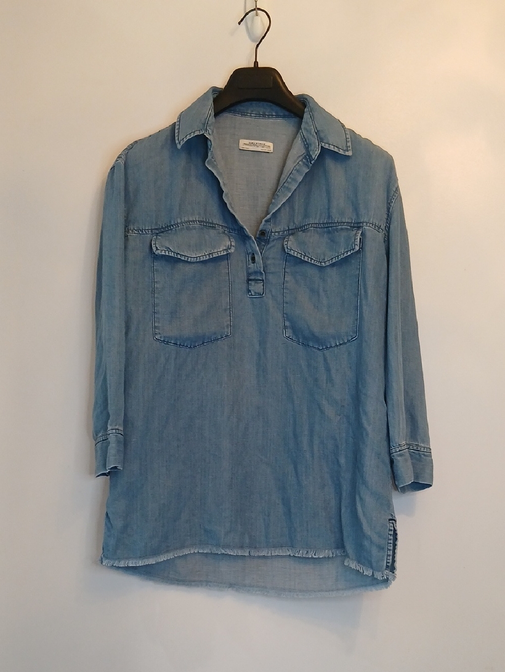 Zara Woman Light Blue Soft Denim Shirt